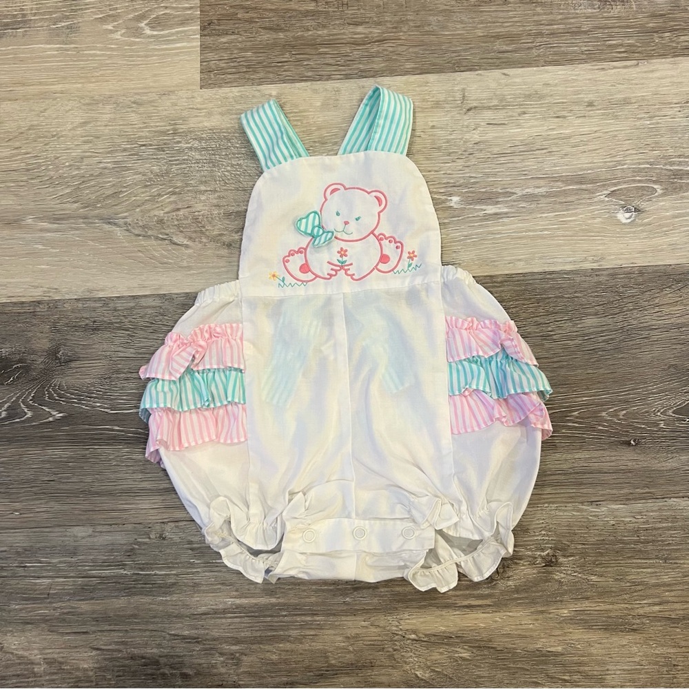 Vintage Baby Girl Ruffle Butt Sunsuit